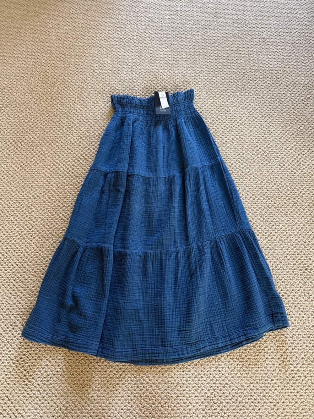 GAP Denim Blue Gauze Tiered Maxi Skirt